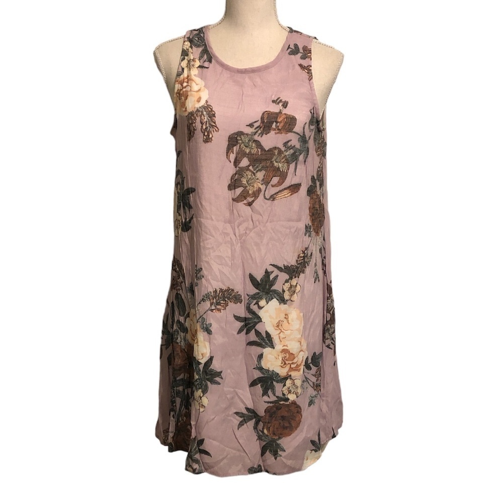 DARIAN Dress Women's Size Small Pink Multicolor Y2K Roses Floral Grunge